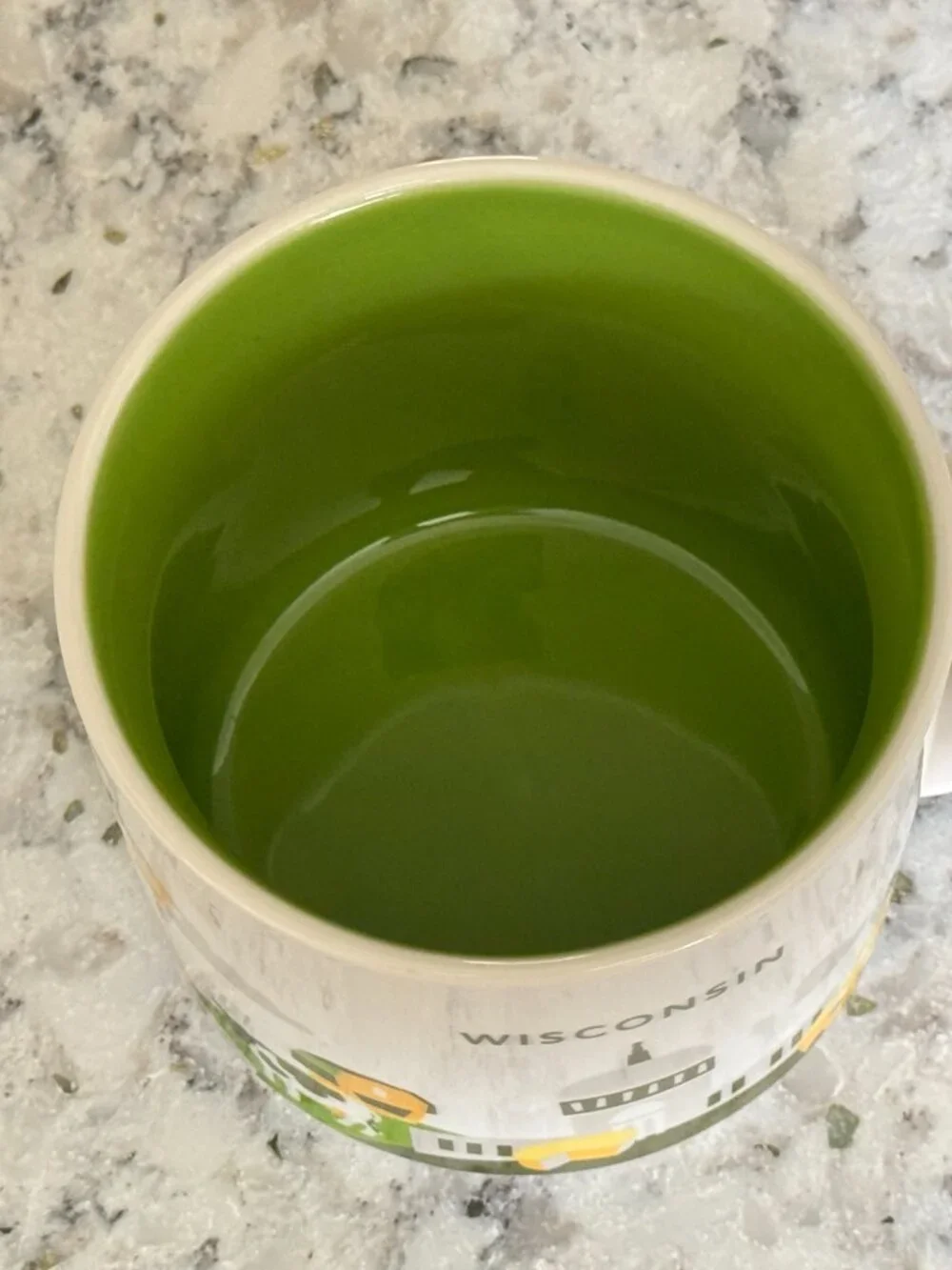 Starbucks Wisconsin You Are Here 14oz Mug 2014 Green Interior Collectible Disc.
